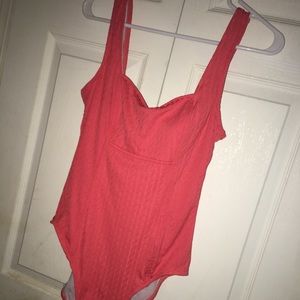 Catalina Swim Coral Pink One Piece Swimsuit, L